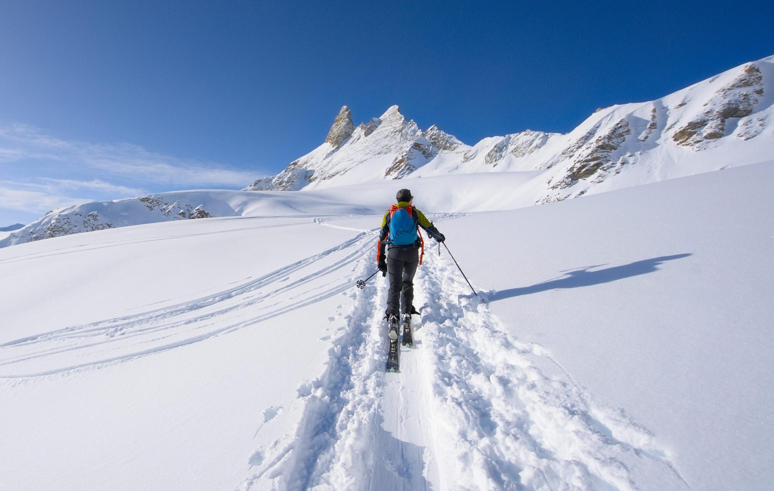 ski touring to Aiguilles rouges