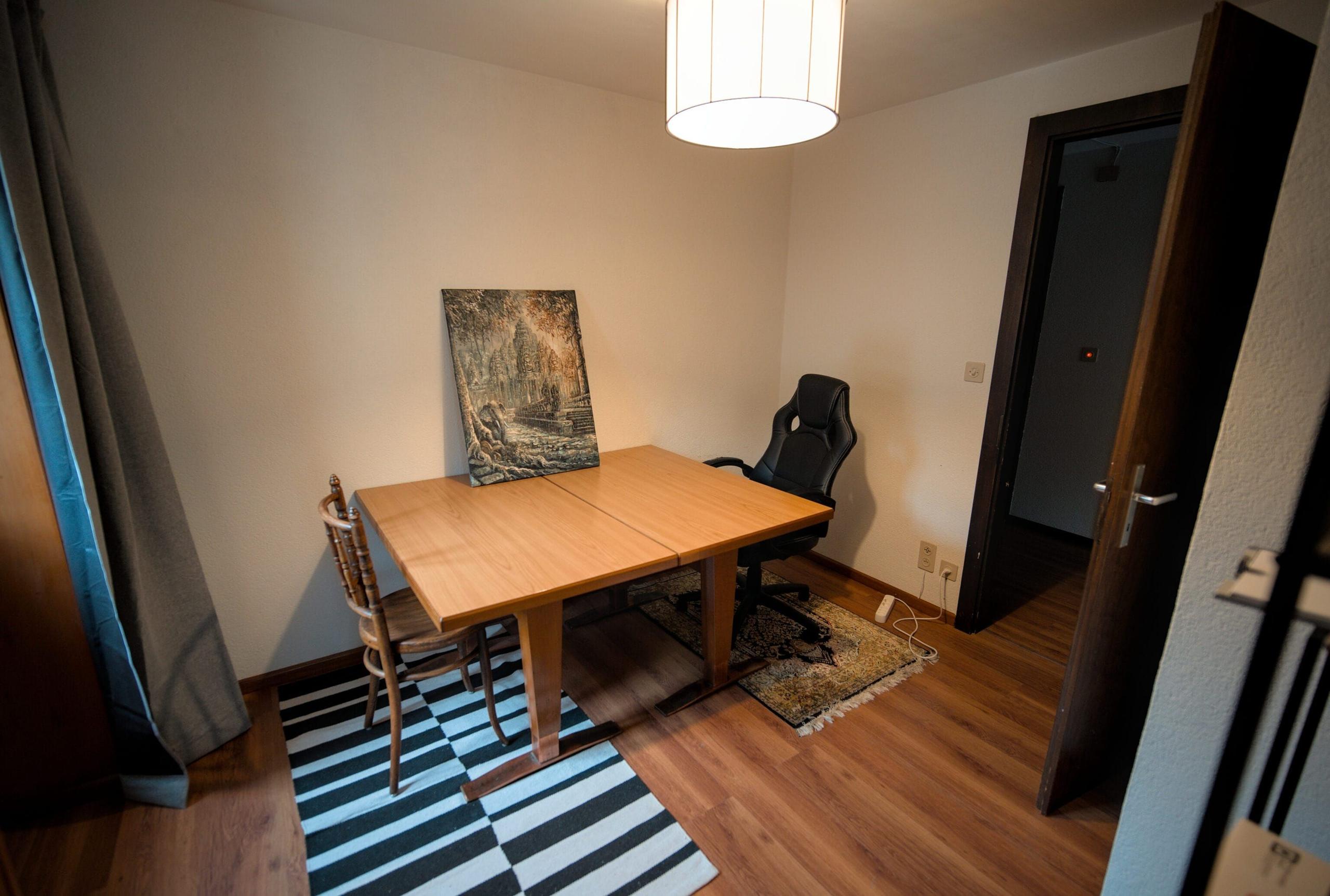The dedicated call room on the 2nd floor of Alpiness coliving, also housing the printer.