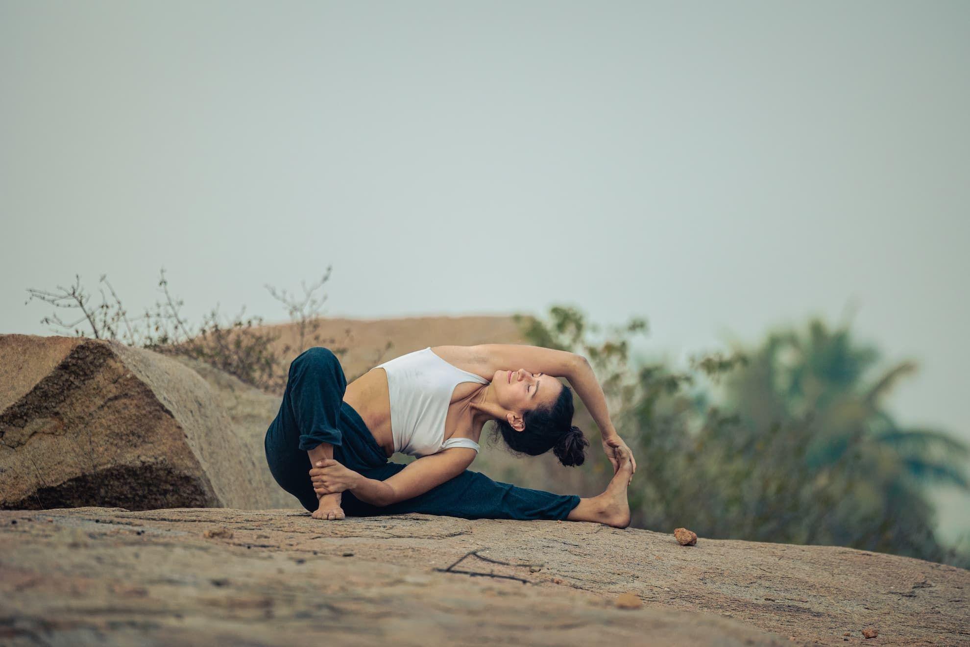 Nairi practicing yoga