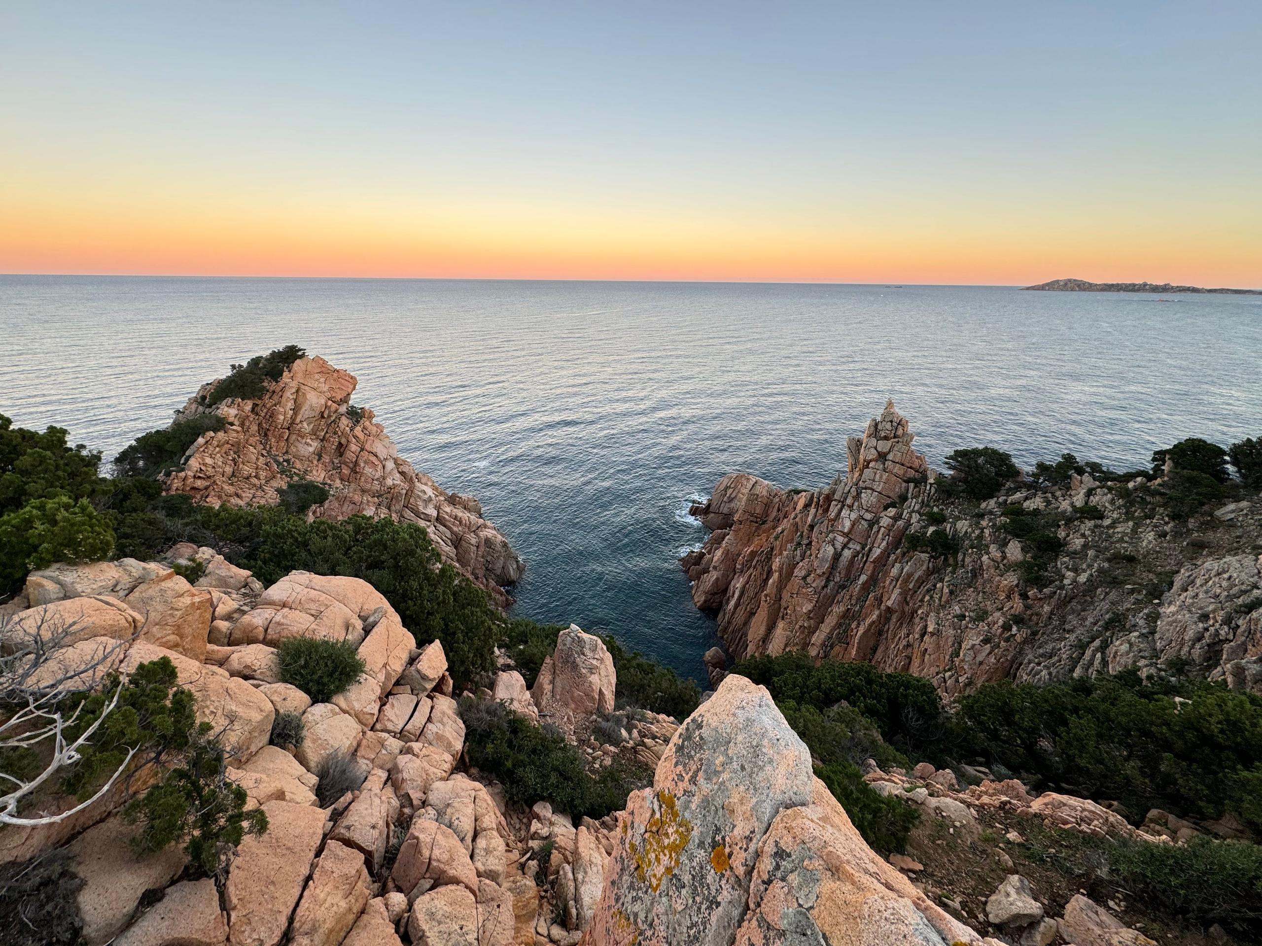 Sunset view from the north east coast near Porto Cervo, Sardinia
