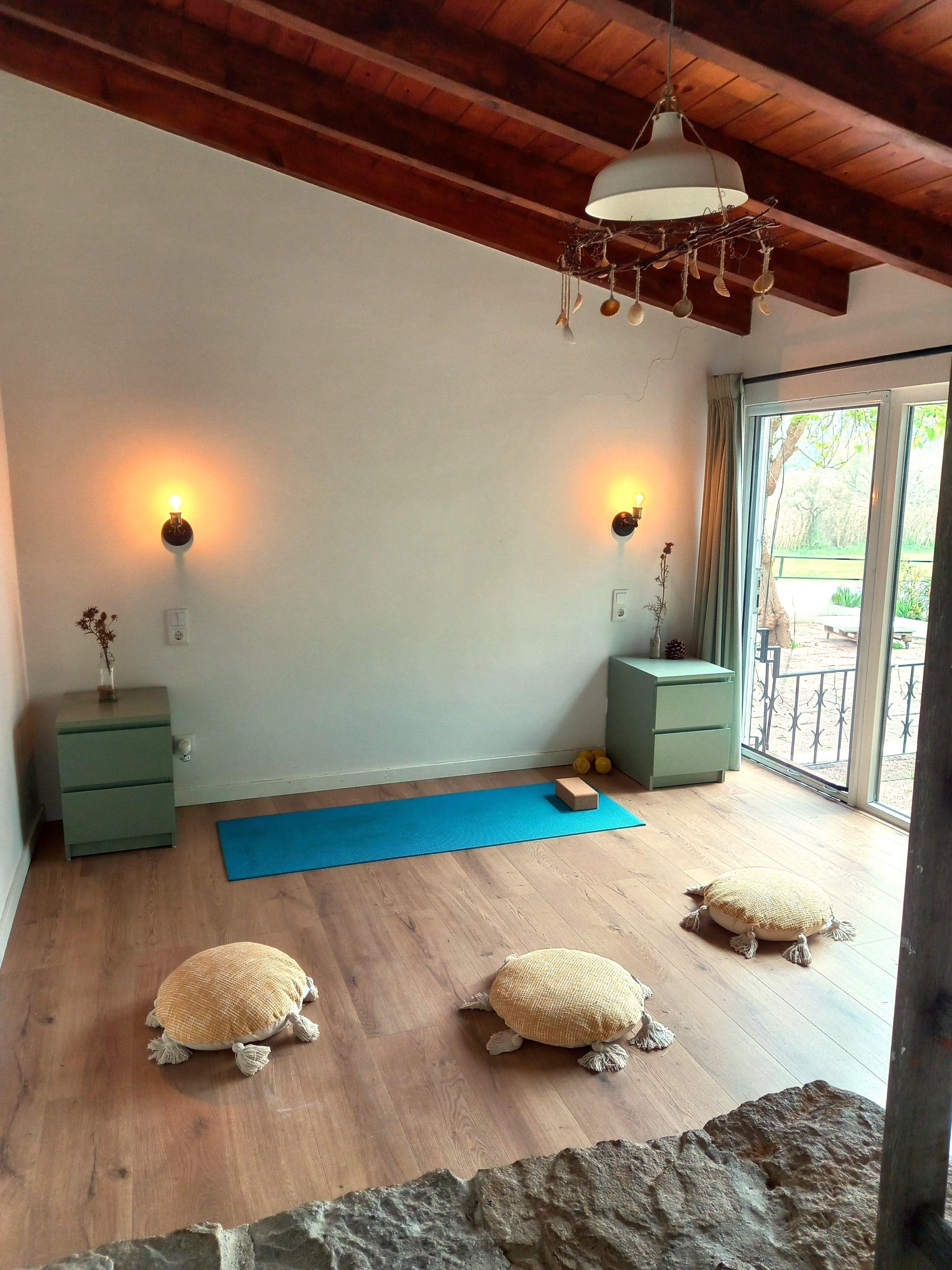 The multipurpose therapy room used for yoga, meditation or workouts