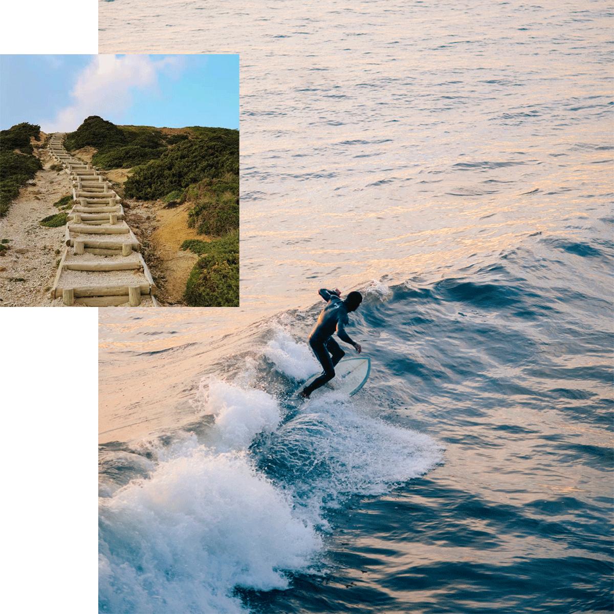 Surfing at Foz do Lizandro near Ericeira