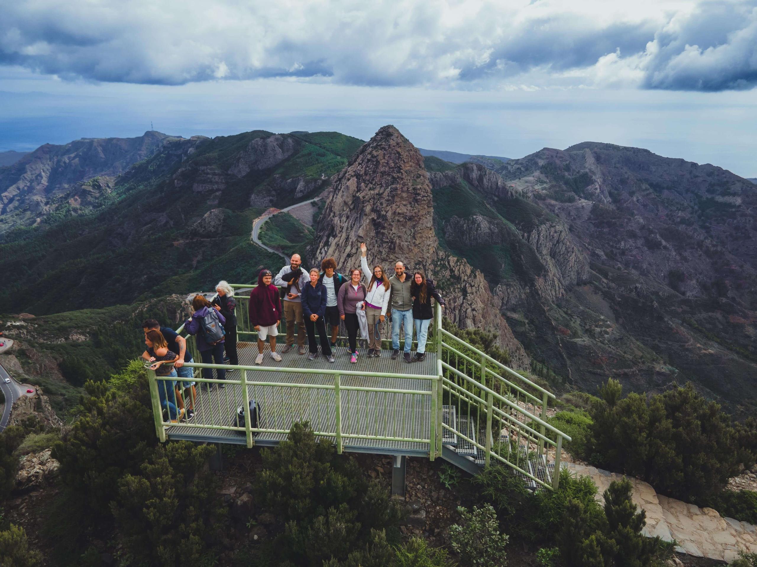 Aerial drone view of La Gomera island