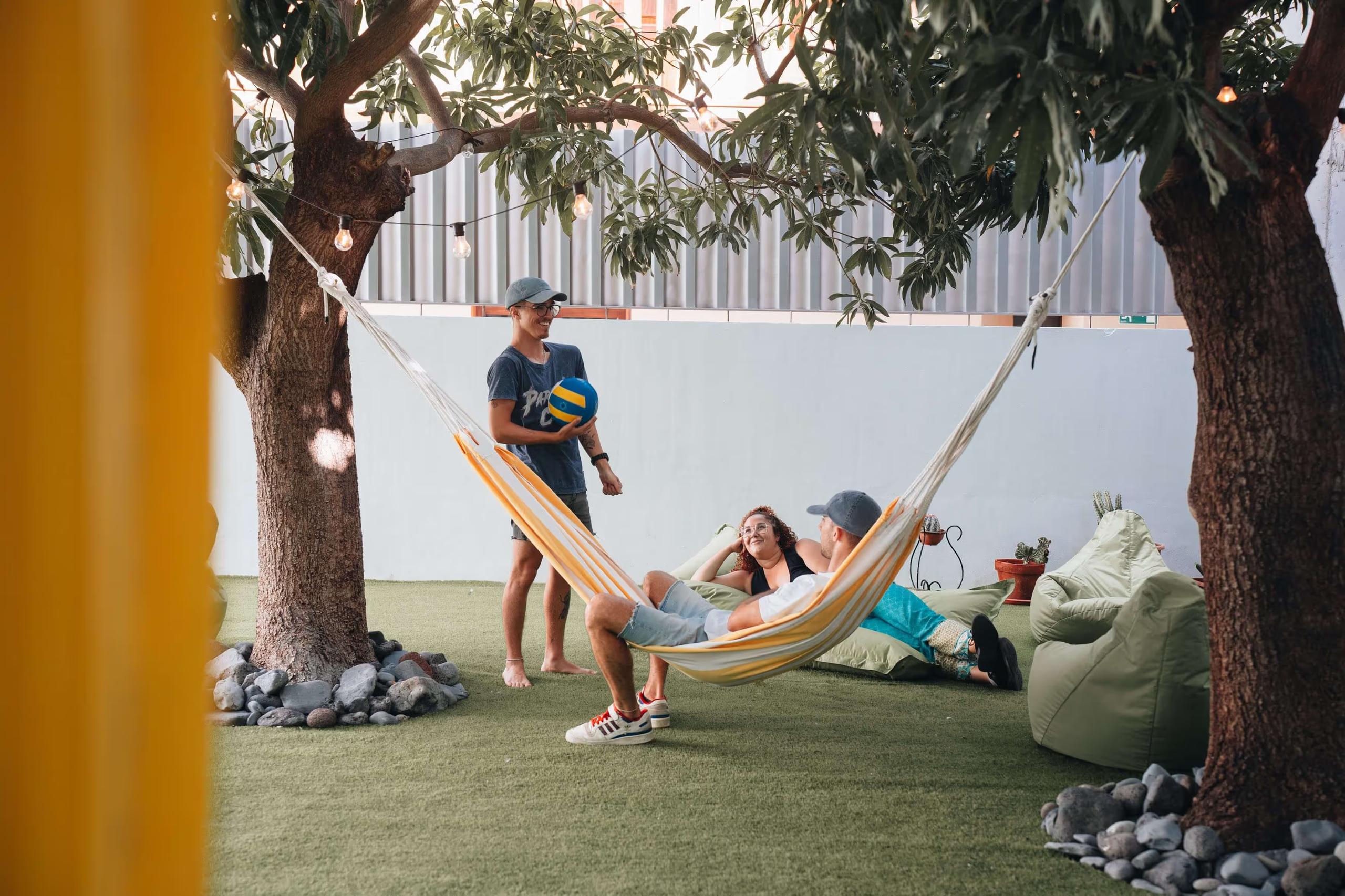 Relaxing afterwork under the mango tree at Cactus La Gomera