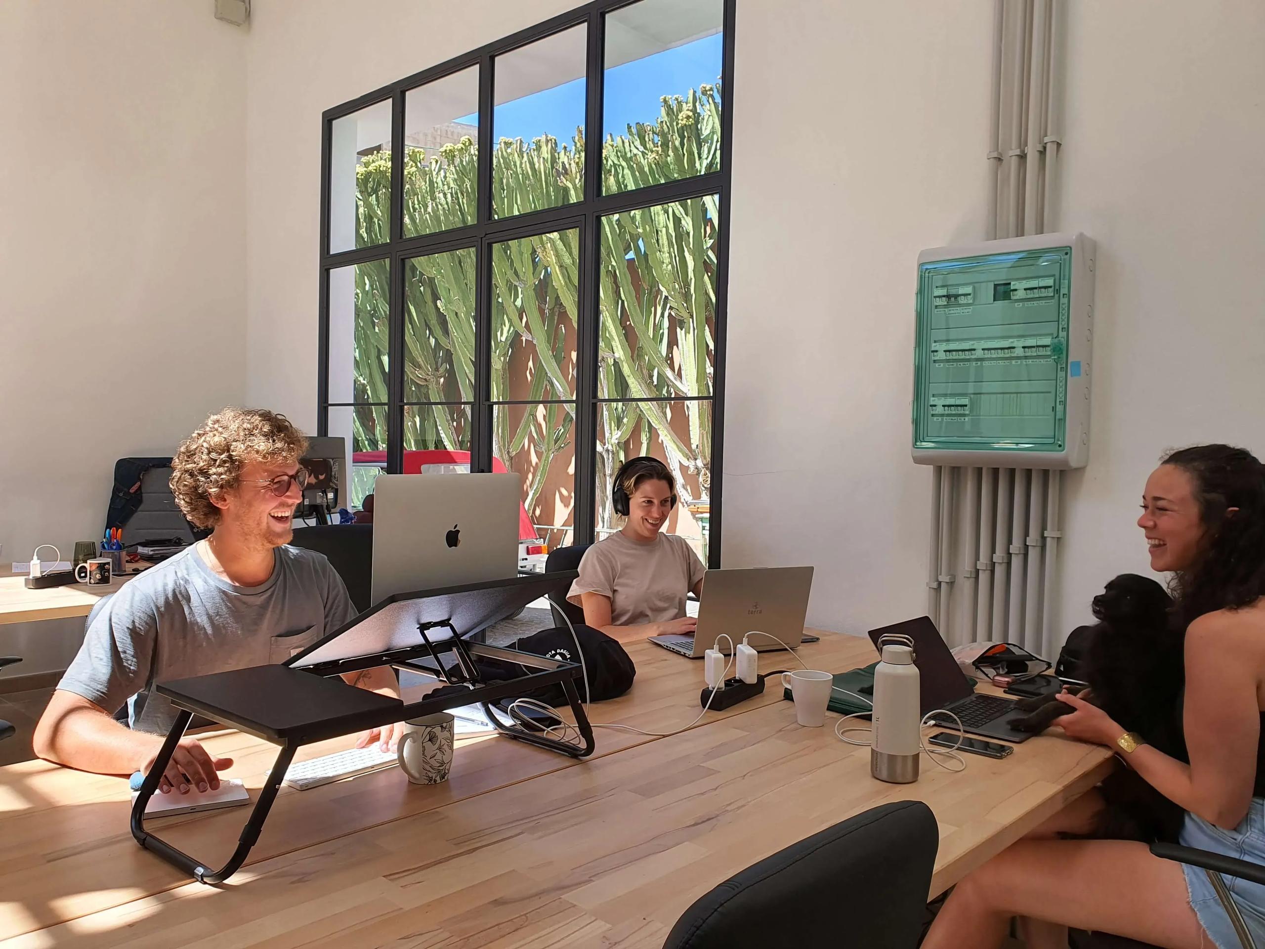 Digital Nomads working remotely at the Cactus Coworking Space