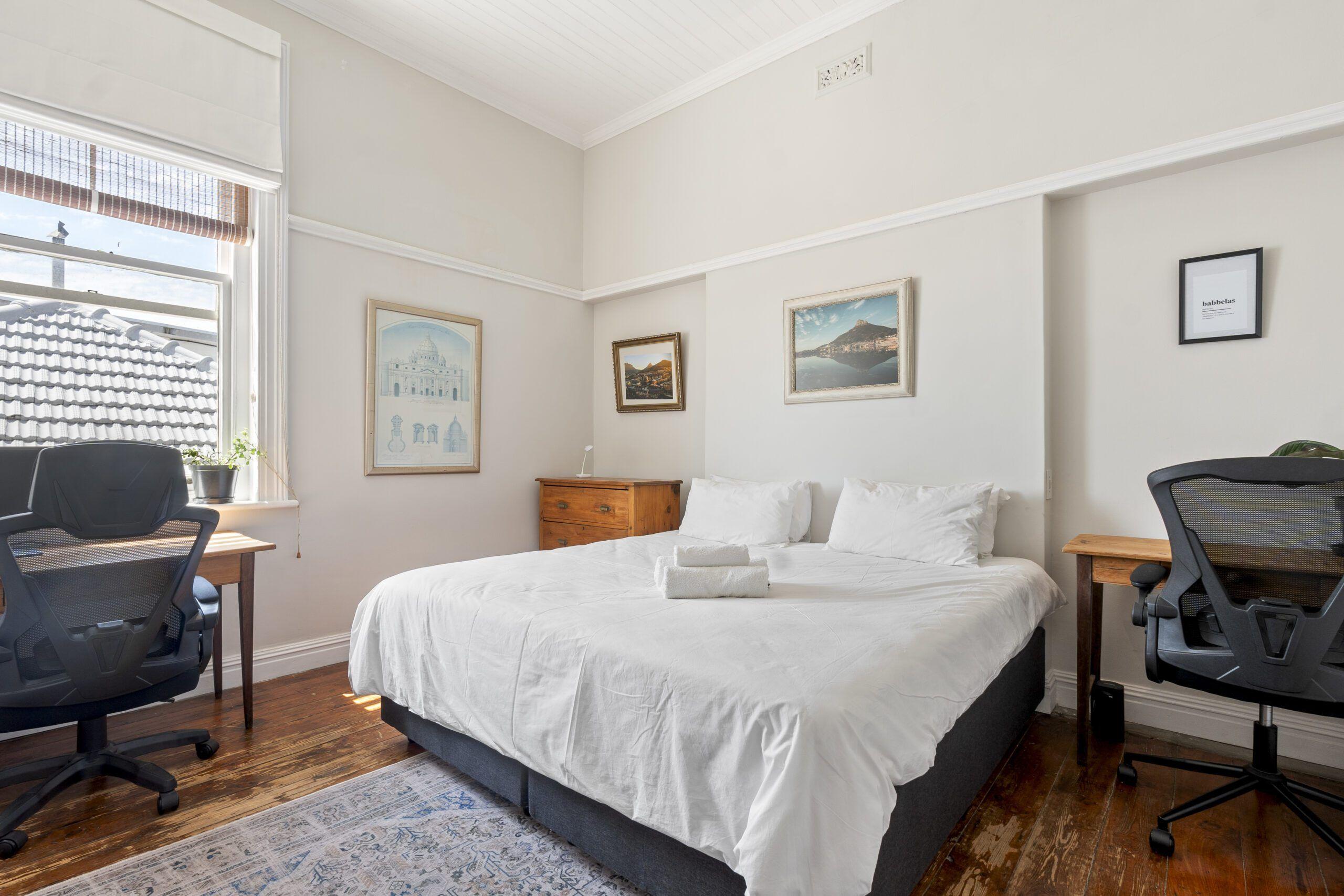 King-sized bed in the Cape Queen Suite