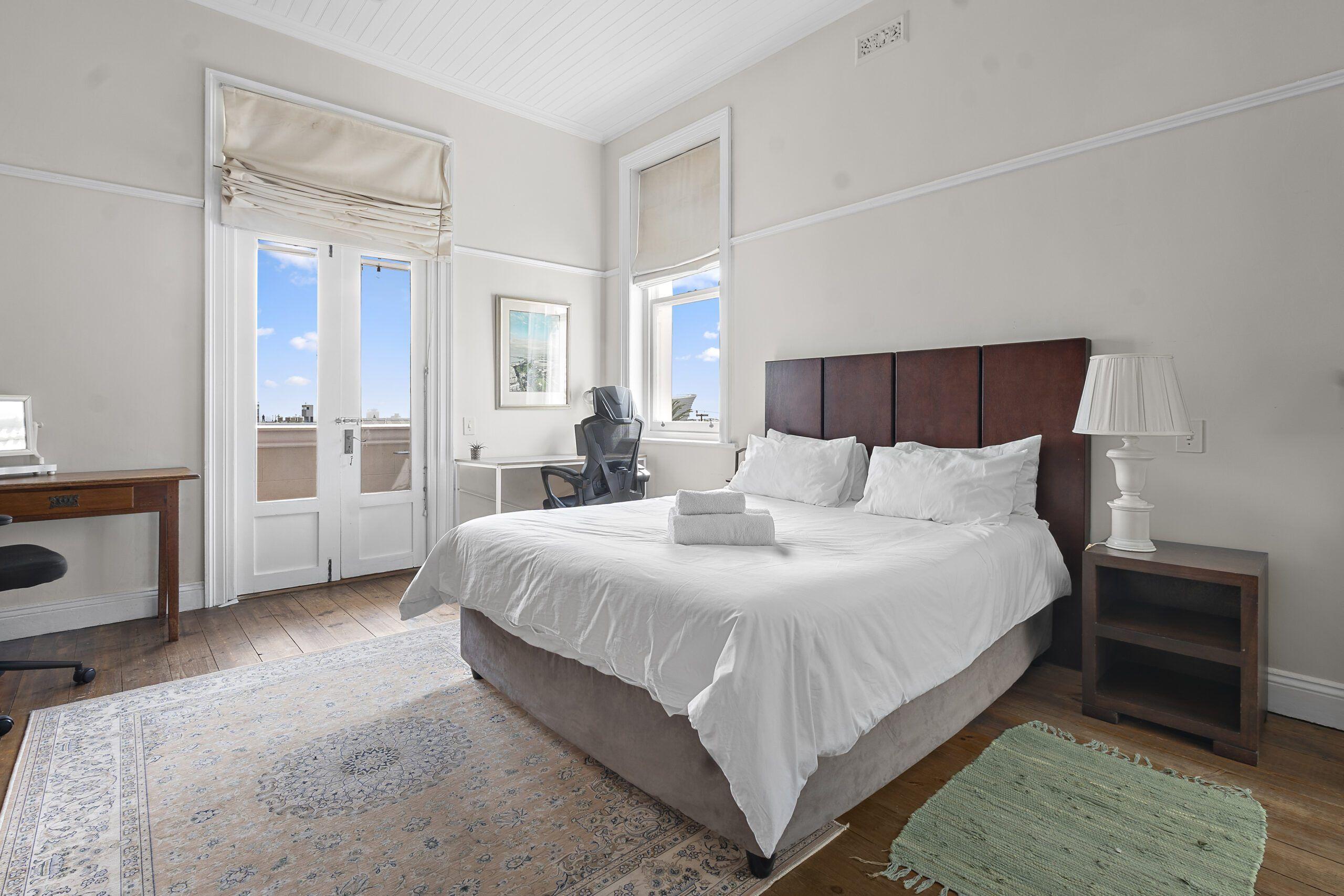 King-sized bed in the Stadium Deluxe Suite