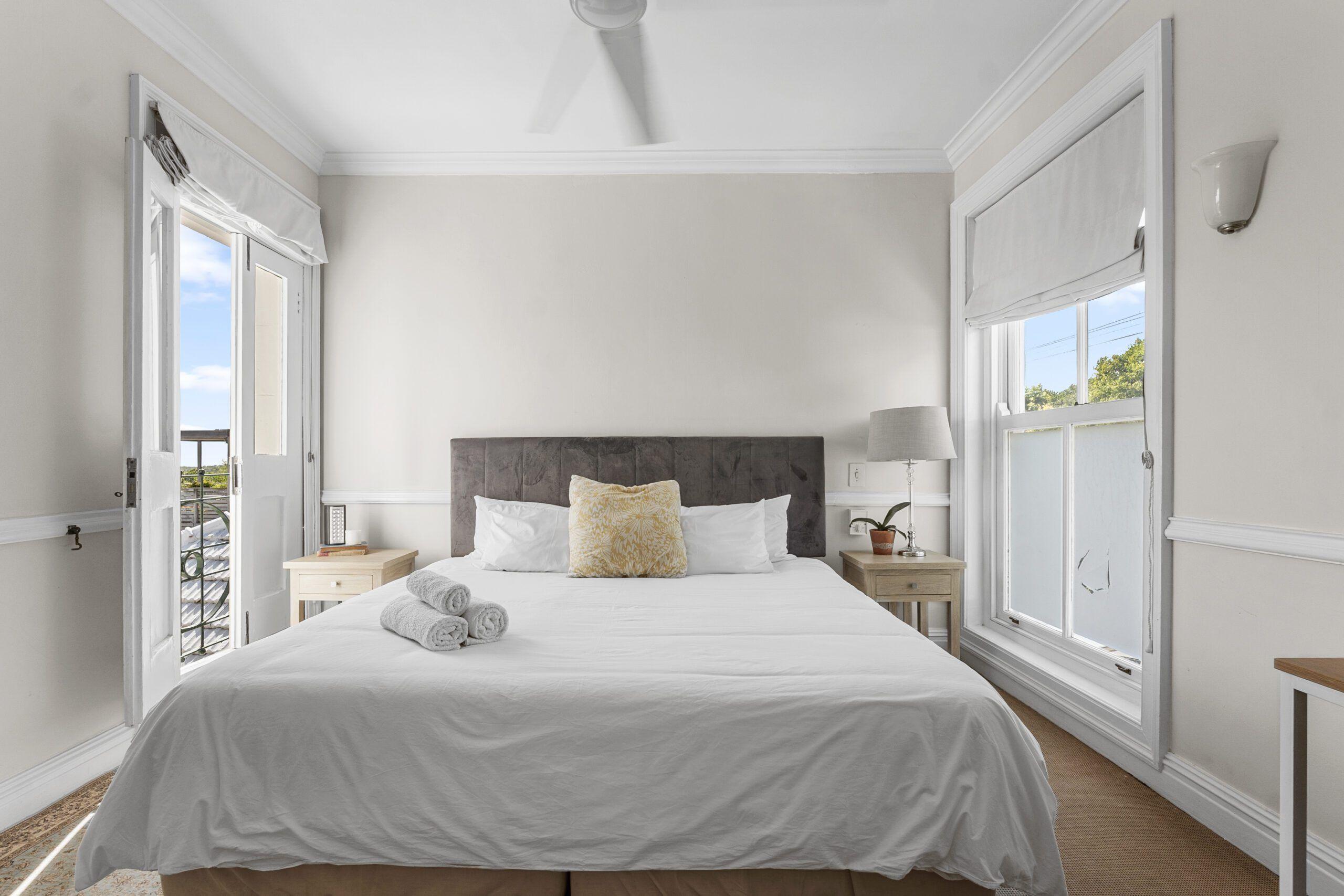 King-sized bed in the Sun Superior Suite