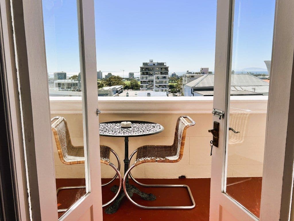Balcony of the Stadium Deluxe Suite with partial sea and bay views