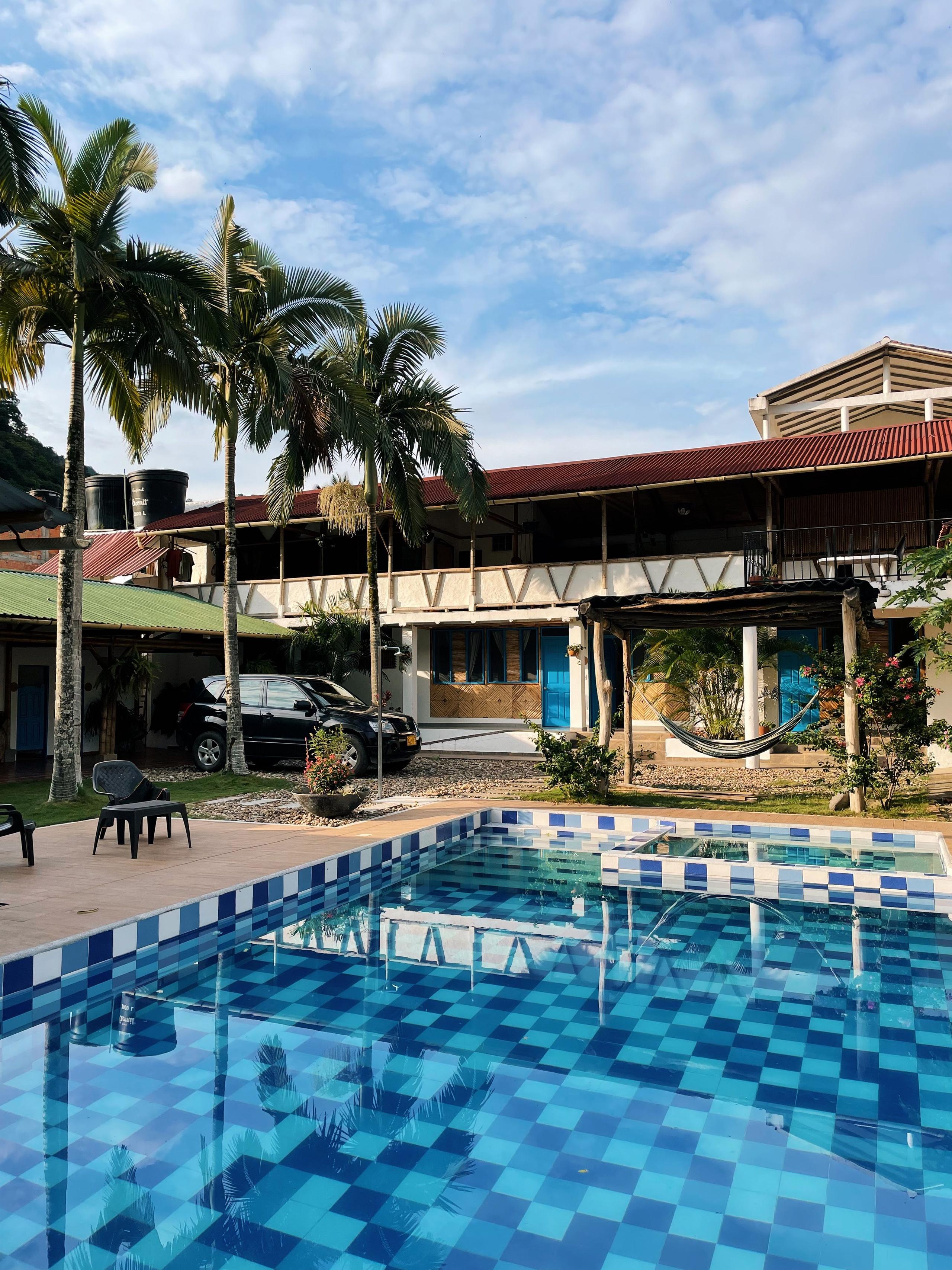 Swimming pool inside Casa Kandamy coliving