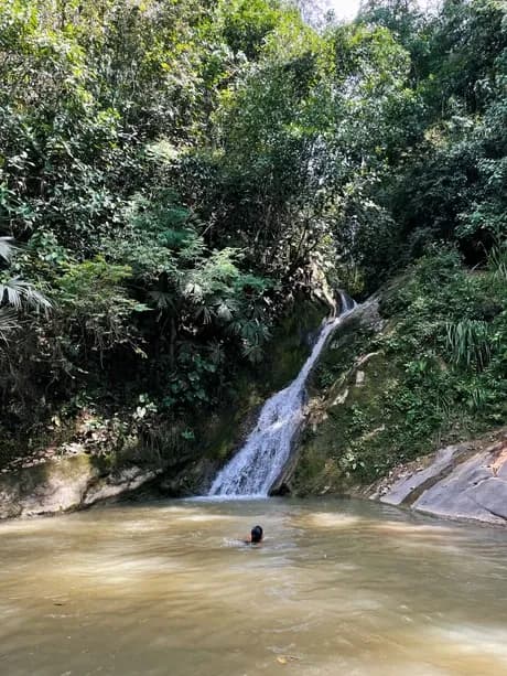 Swimming hole and waterfall in Tobia, Colombia