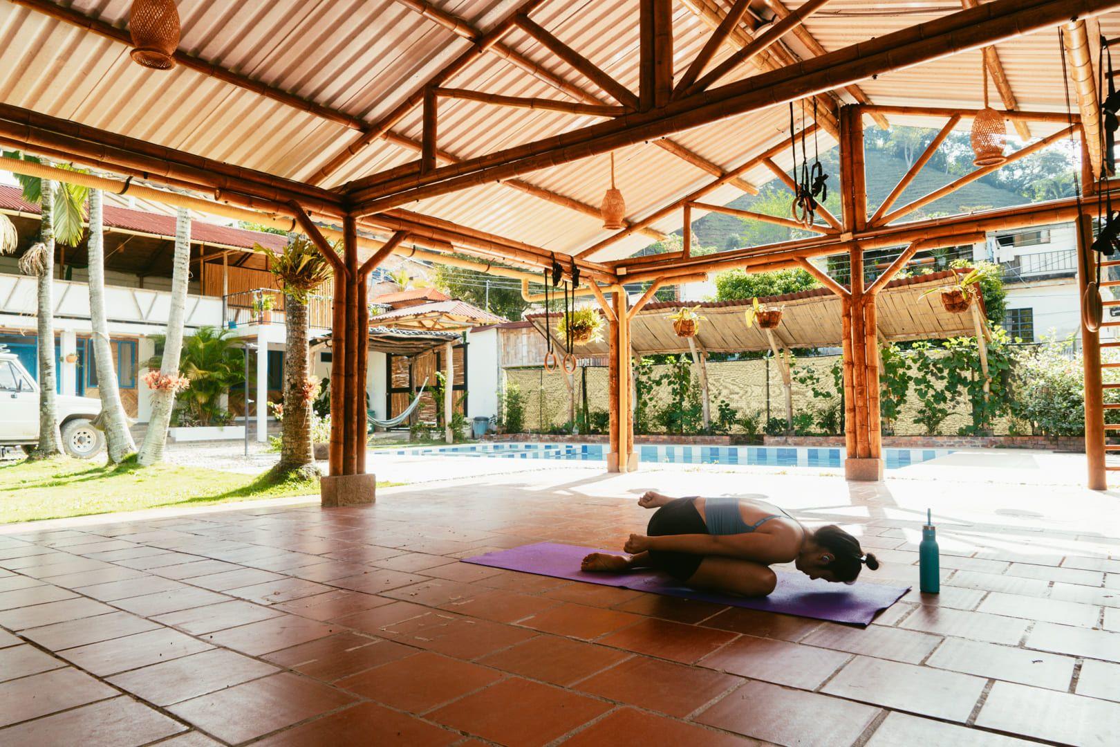 Gym and movement training area at Casa Kandamy coliving
