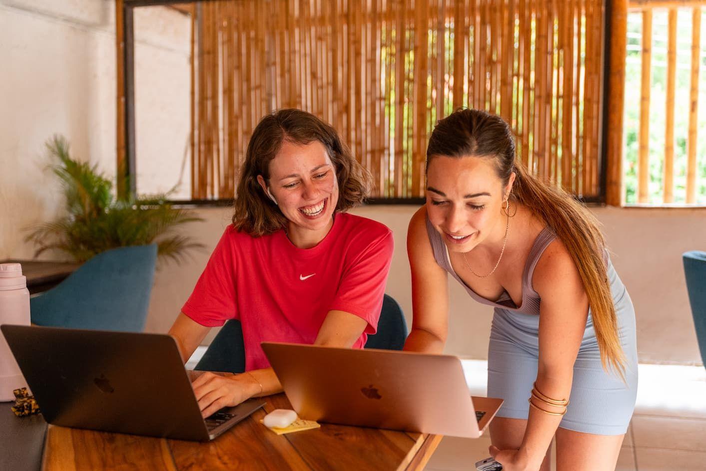Digital nomads working in the coworking space at Casa Kandamy