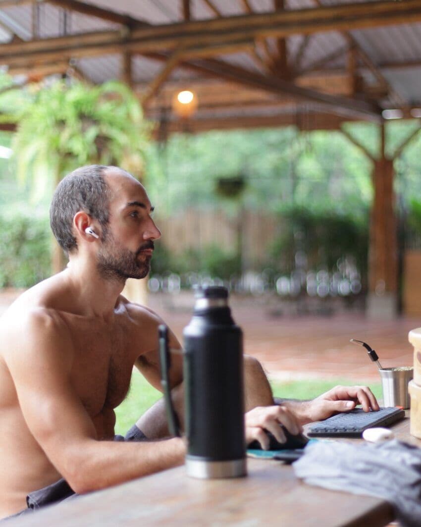 Digital nomad working in the coworking space in Colombia