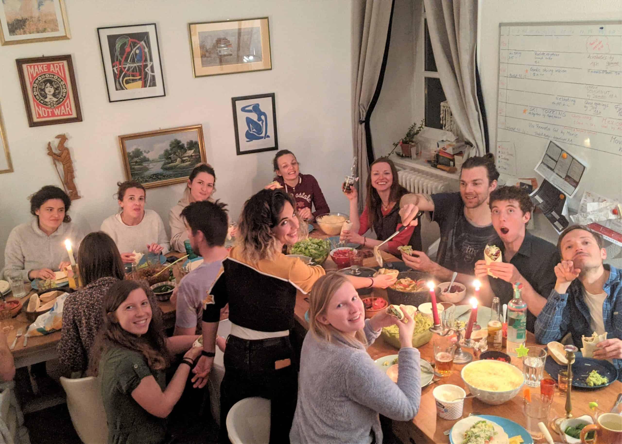 Community gathering during Saturday family dinner