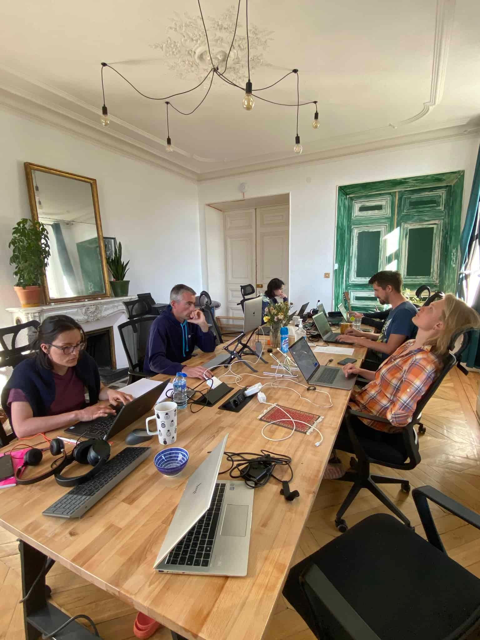 Coworking area with ergonomic chairs