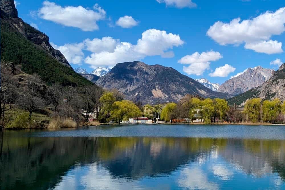 Mountain lake Roche de Rame near Briançon