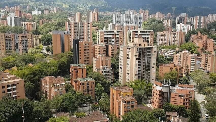 View of El Poblado neighborhood in Medellin