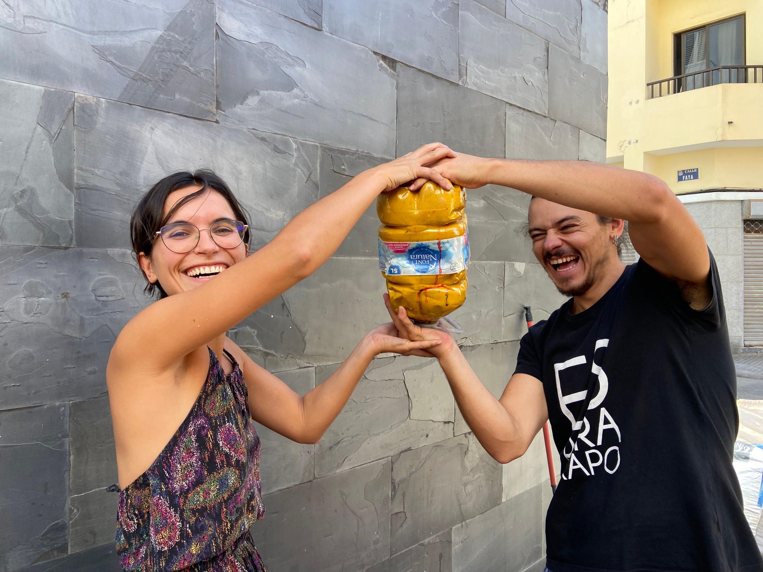 Community members of EcoIsleta Coliving in an activity for a local festivity of Nuestra Señora de La Luz en La Isleta