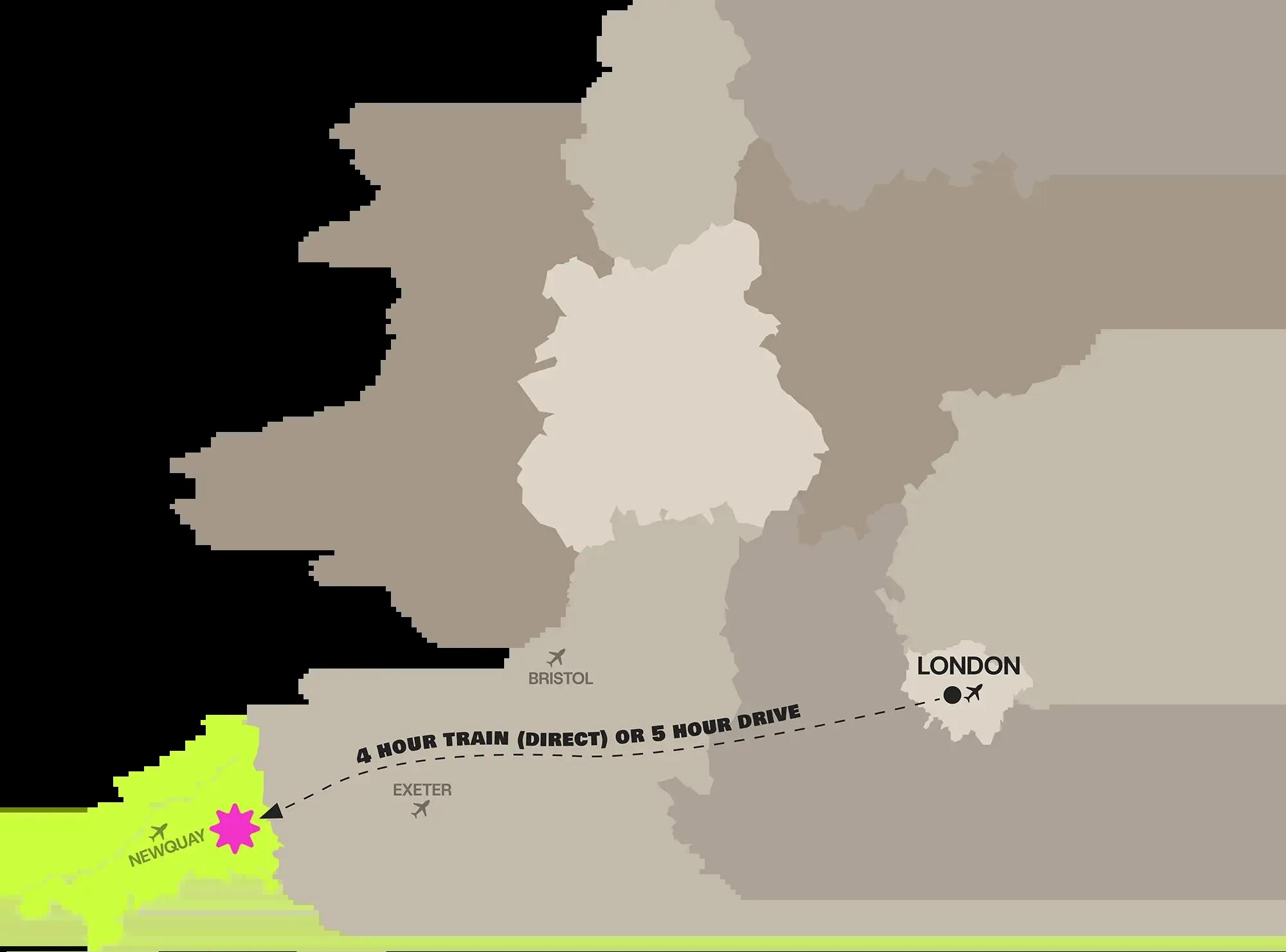 Map showing the location of Froomies farm in Lostwithiel, Cornwall