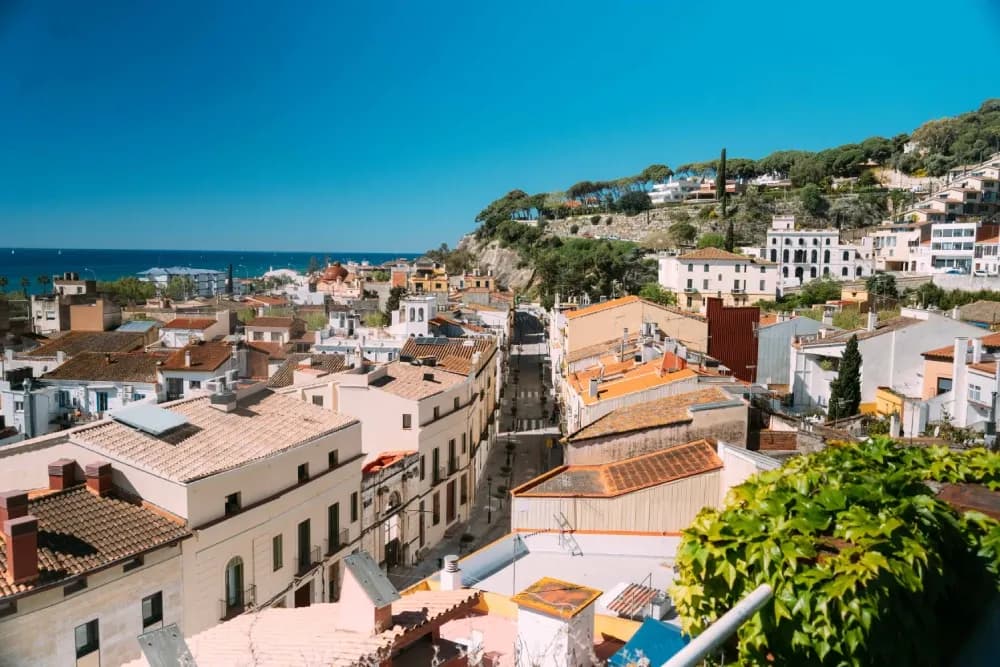 Town view with sea