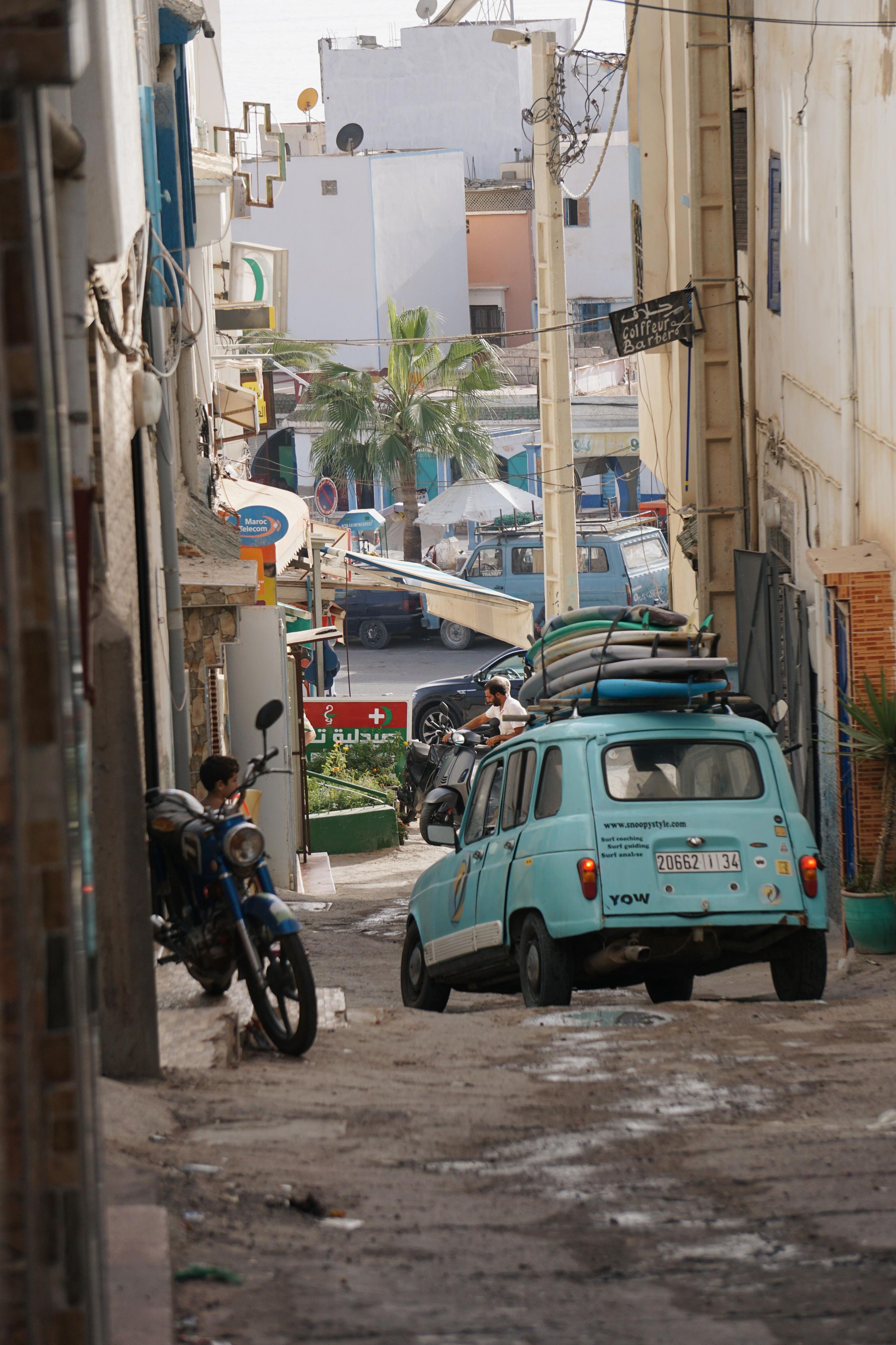 Taghazout, the famous surfing village near Tamraght, Morocco