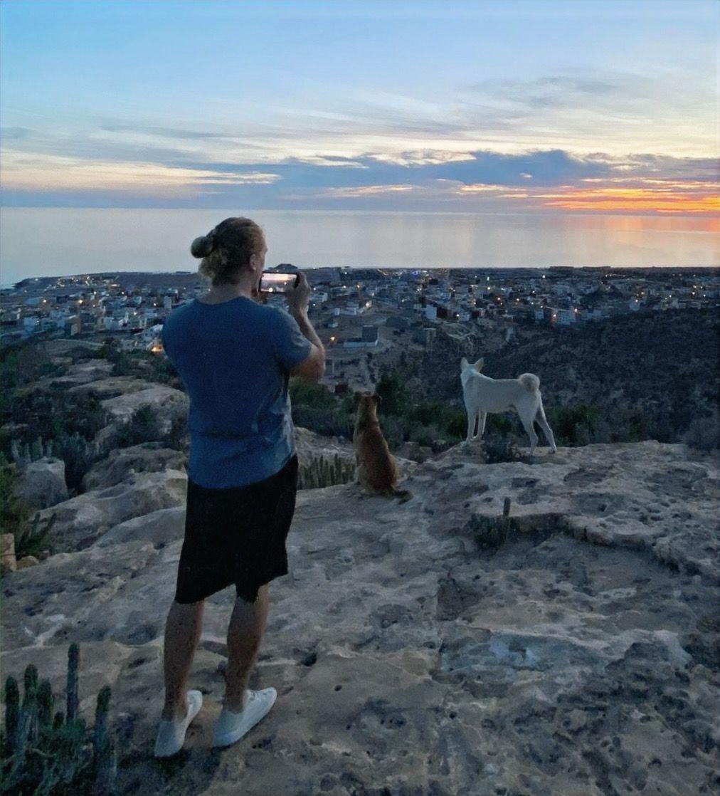 Sunset view from a mountain hike near Tamraght