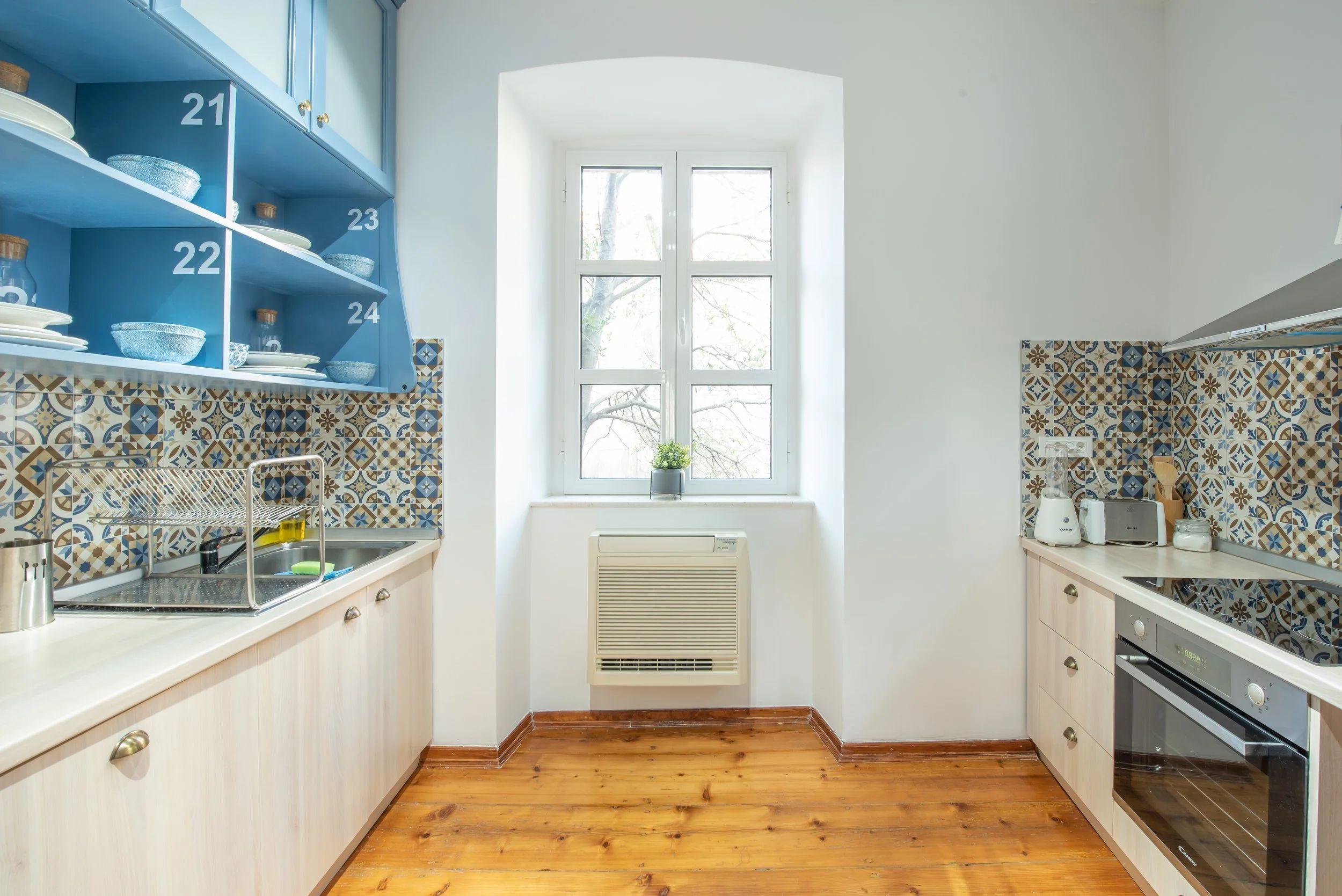 Common living room and kitchen area at Kotor Nest