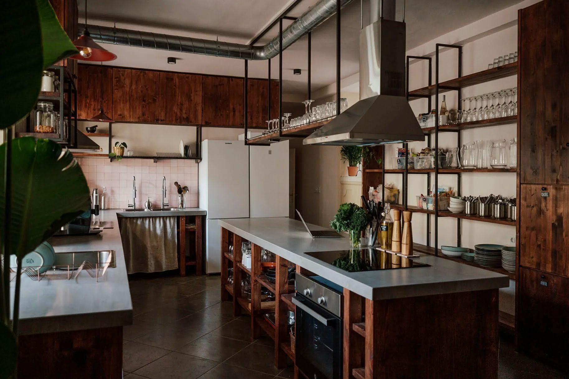 The shared kitchen at Nine Coliving.