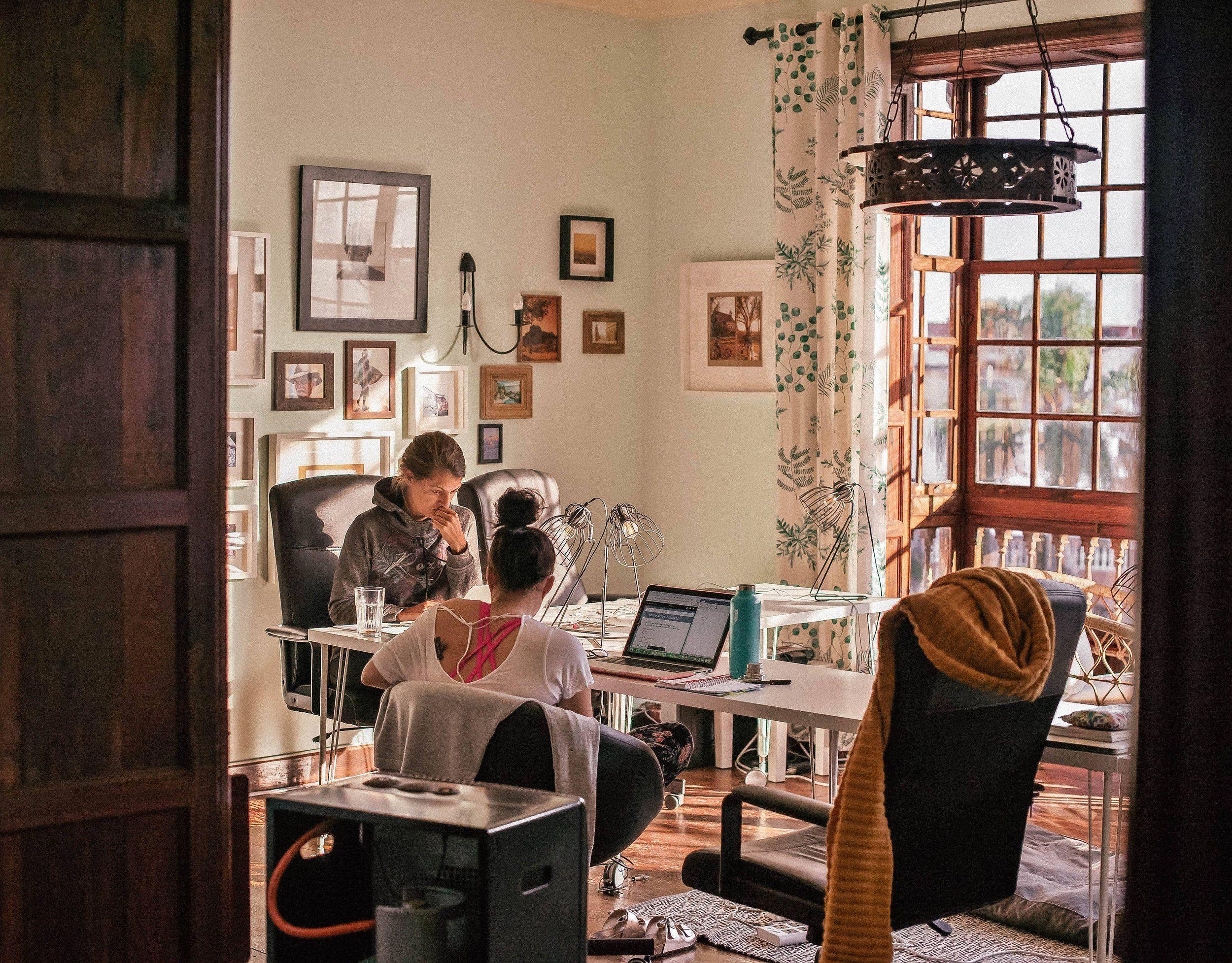 The quiet coworking space at Nine Coliving.