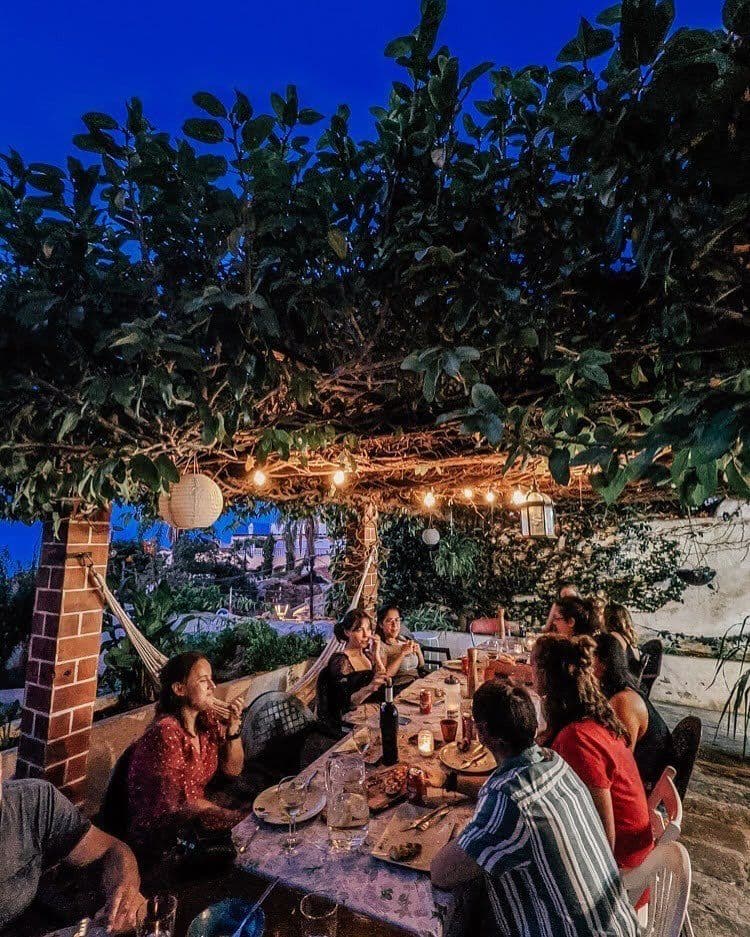 The communal garden at Nine Coliving — a place to chill, meditate, or have a barbecue.