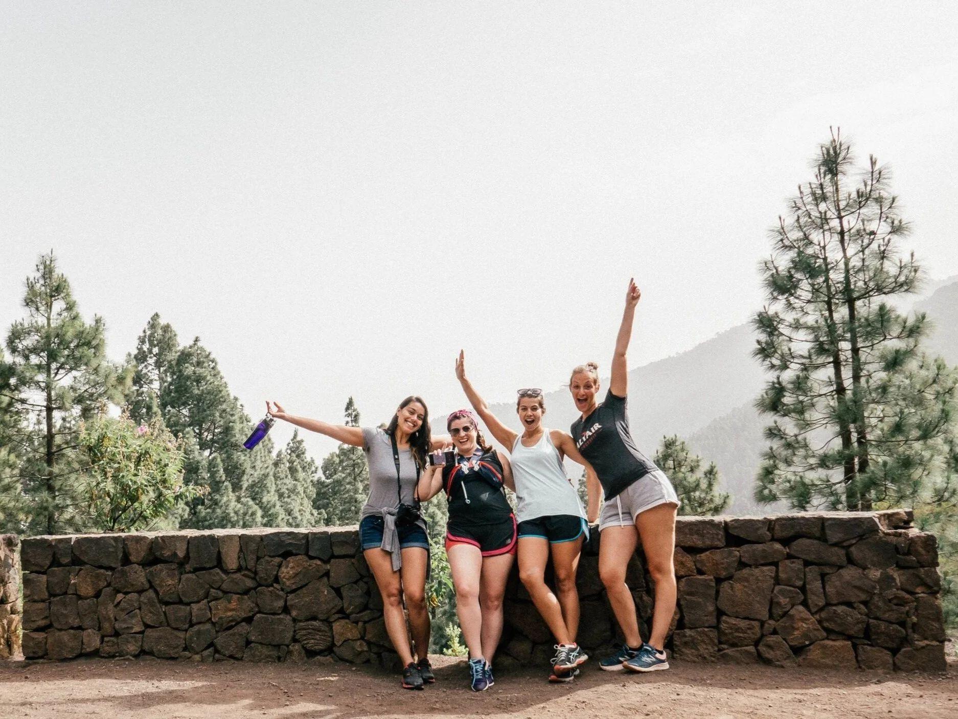 Female residents hiking in Tenerife.