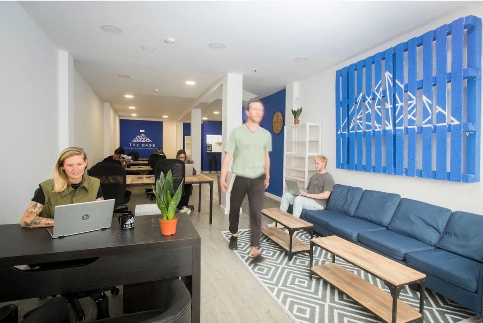 Interior of The Base coworking space in Ericeira, a local coworking spot recommended for Nomadico guests