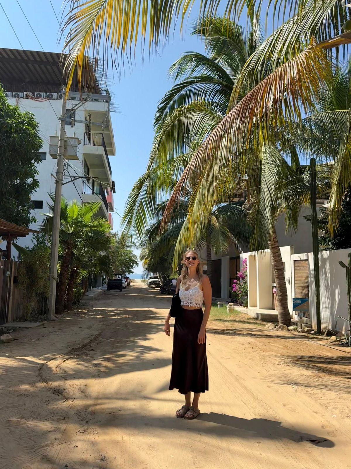 Digital nomad on the streets of Puerto Escondido