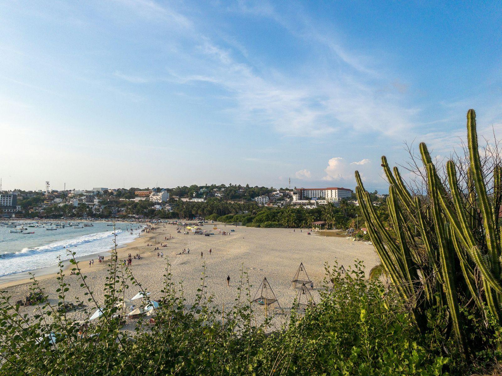 Digital Nomads Puerto Escondido - panoramic view of the beach and town