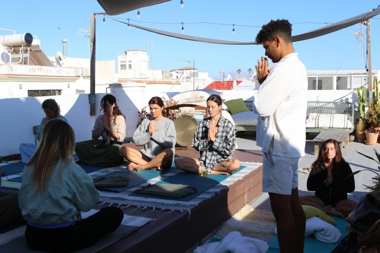 Yoga or meditation session on the rooftop terrace