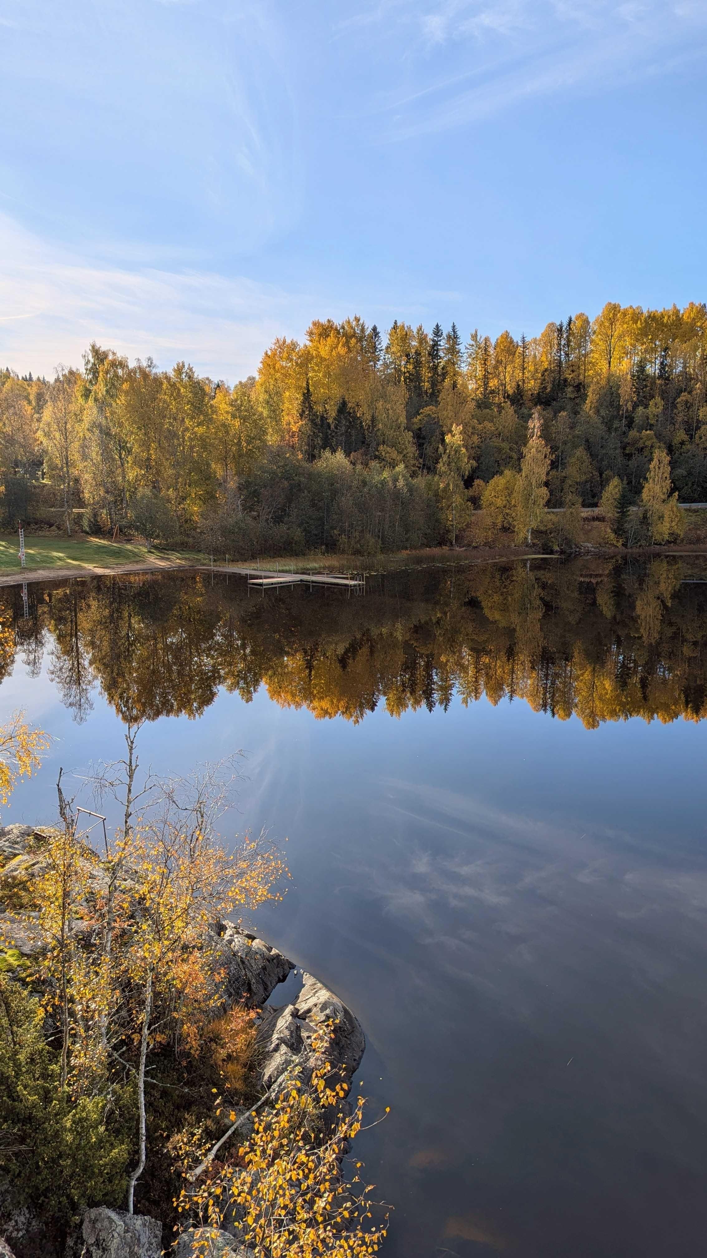 Autumn lake scene in Sweden