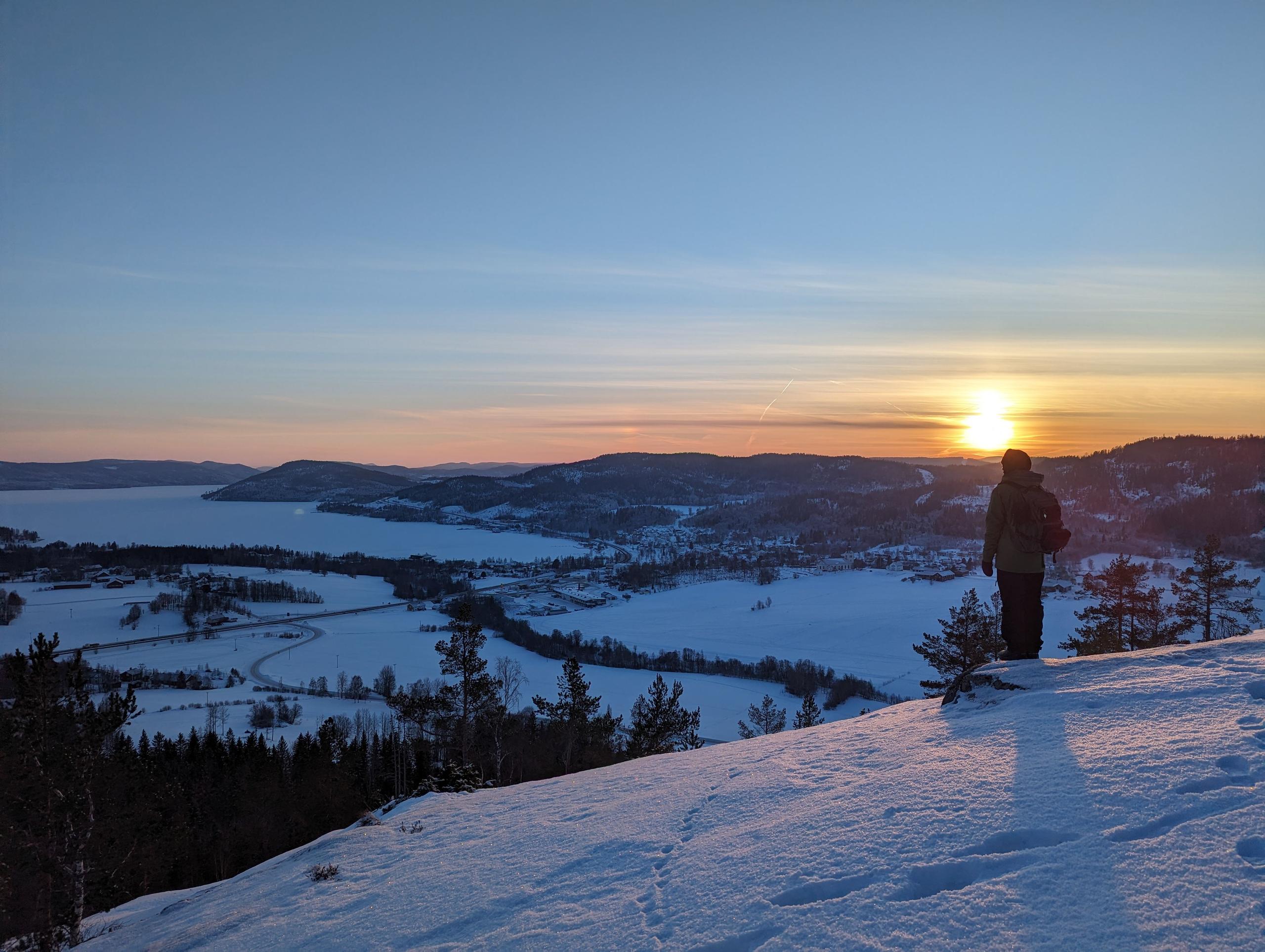 Skuleberget mountain in winter with snow-covered landscape