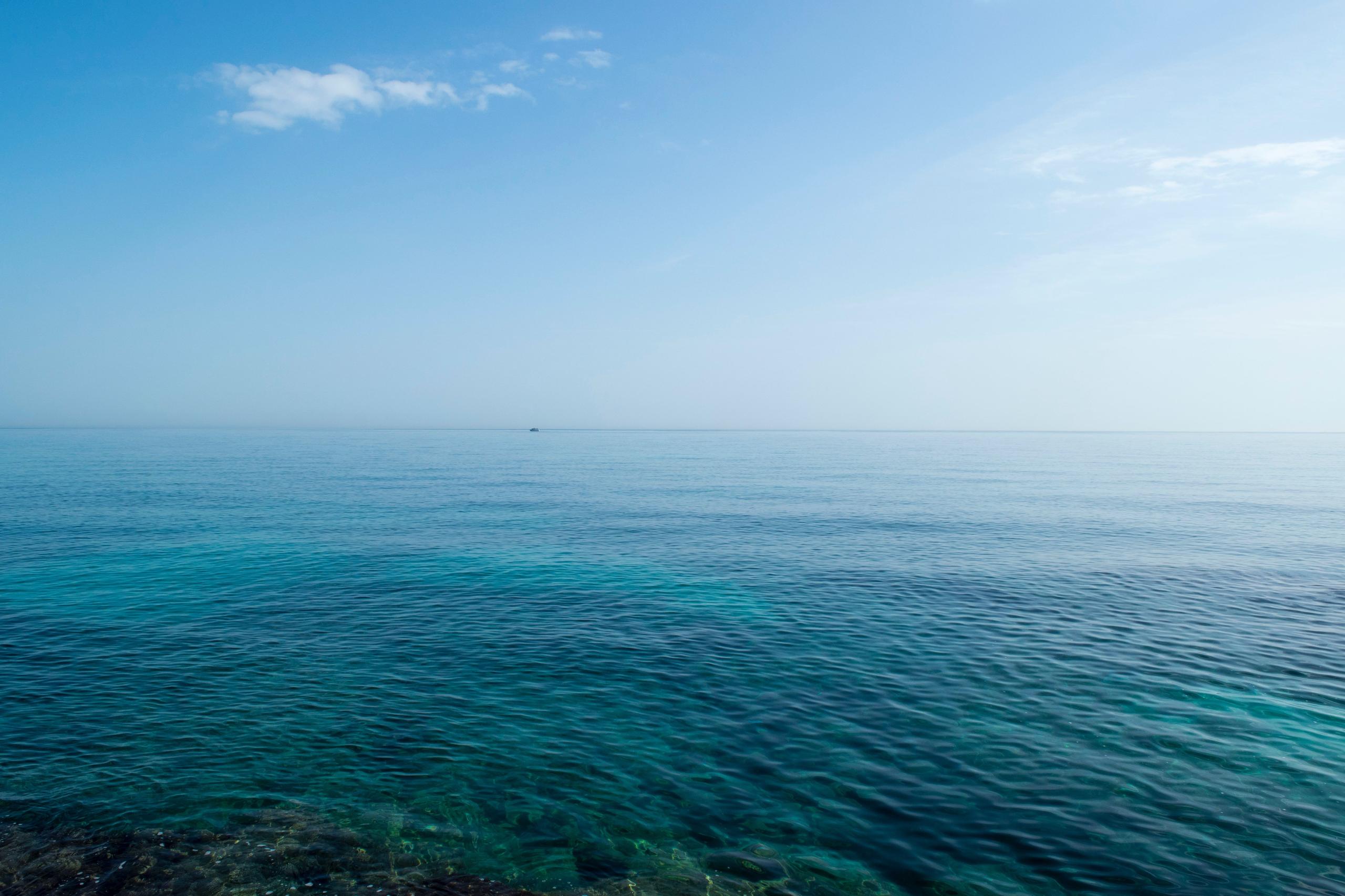 Calm blue ocean view from the property