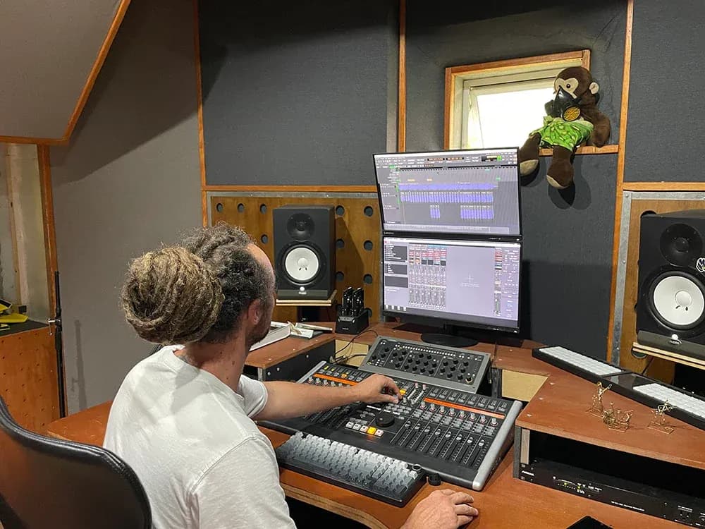 Professional on-site music production studio at the Guatapé location