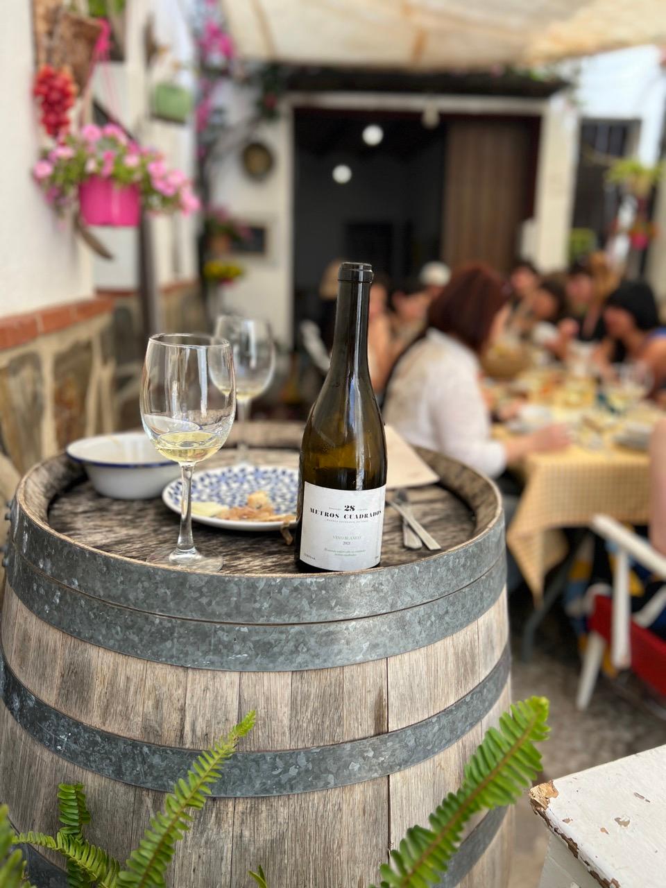 Remote workers and digital nomads enjoying lunch at a local winery near Ronda and Marbella in Malaga