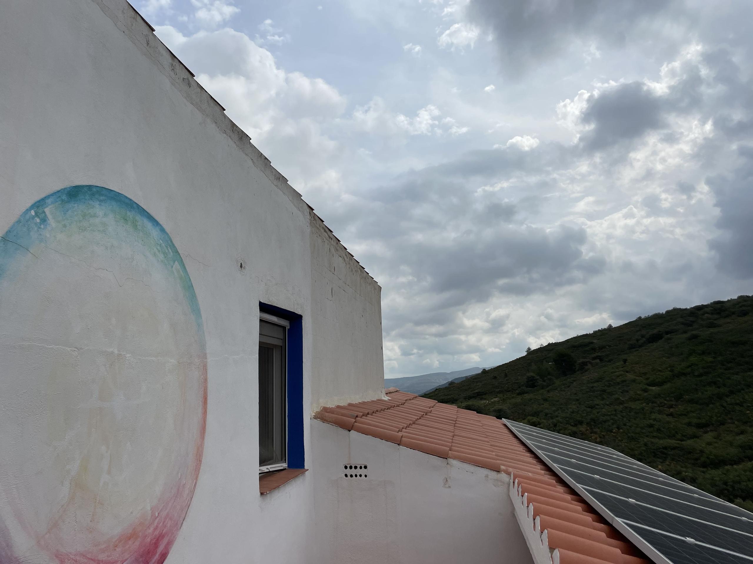 sustainable solar panel on terrace of ruralco coliving