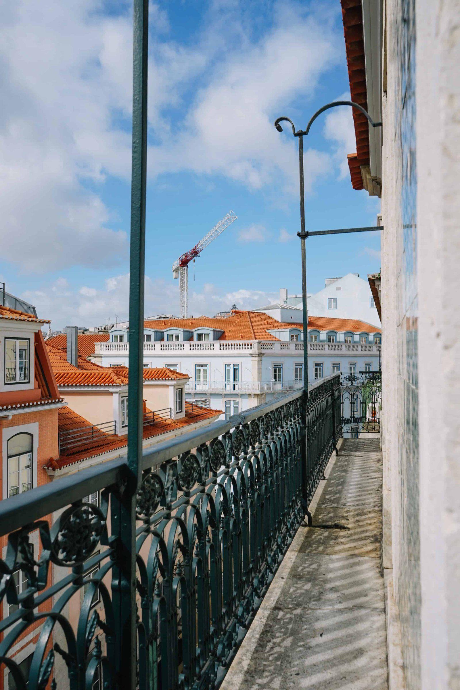 View from the studio with balcony, showing the outdoor terrace area