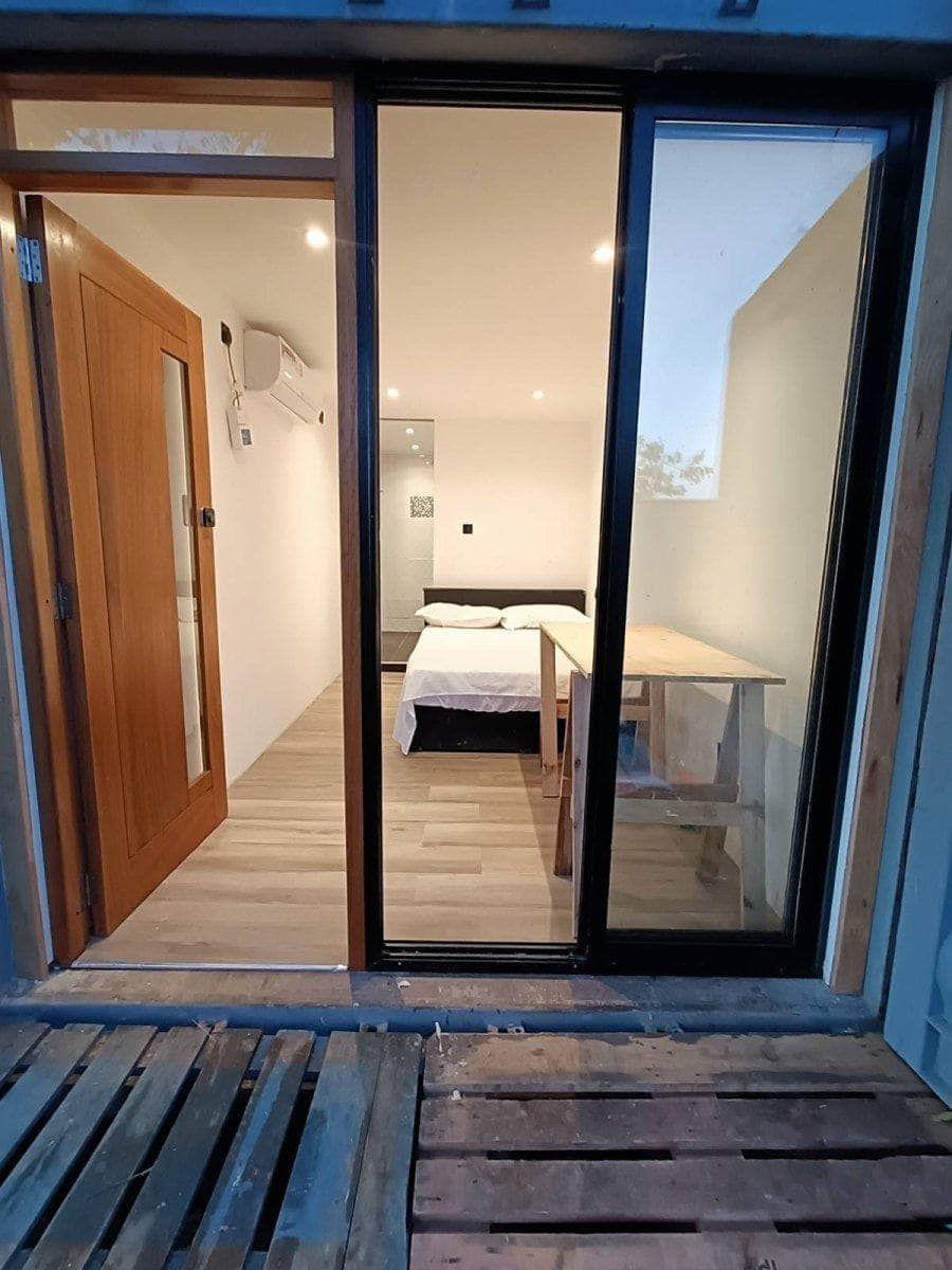 Outside view of a basic room at Skippers Coliving