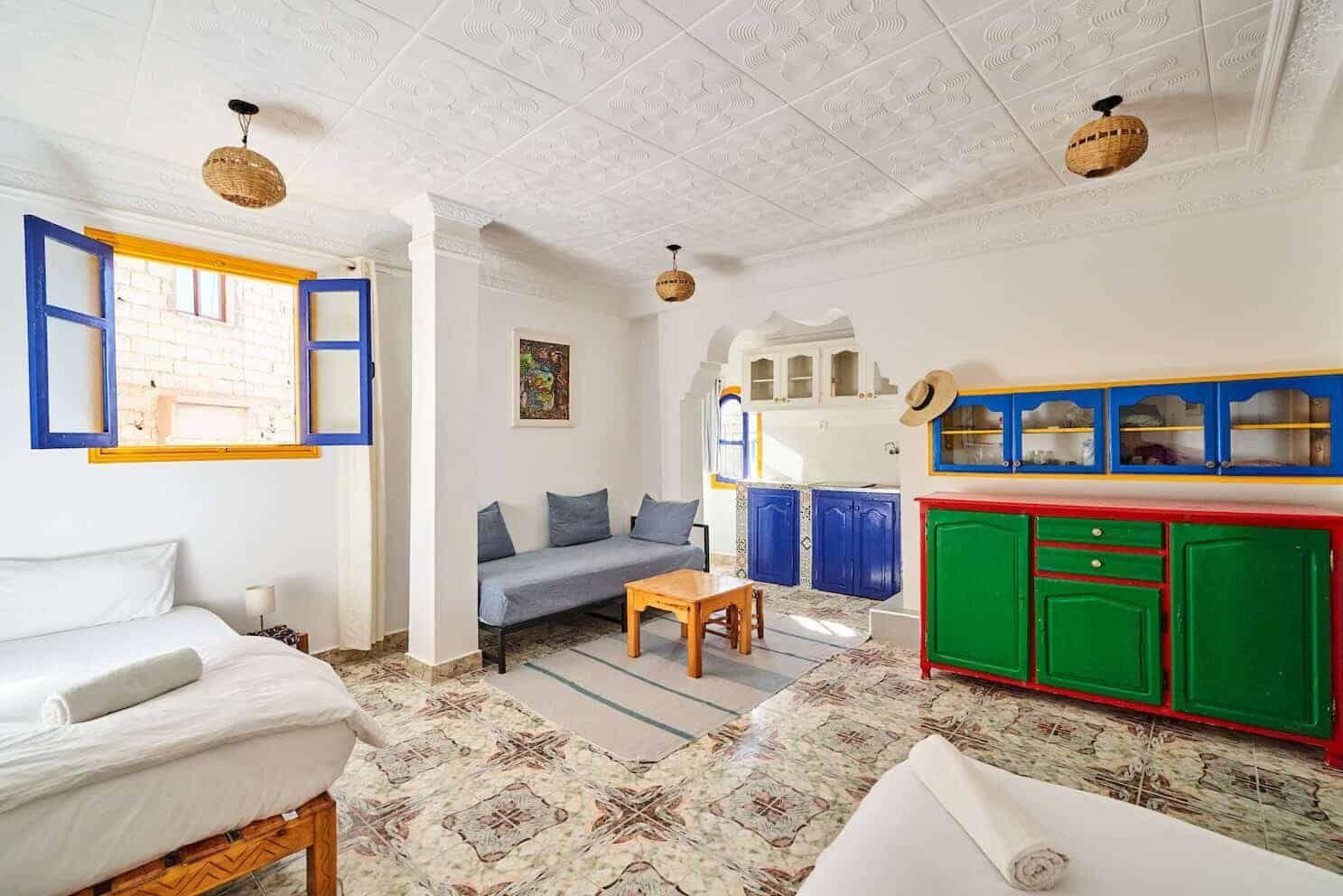 Budget room at SunDesk decorated with Moroccan and Berber furnishings