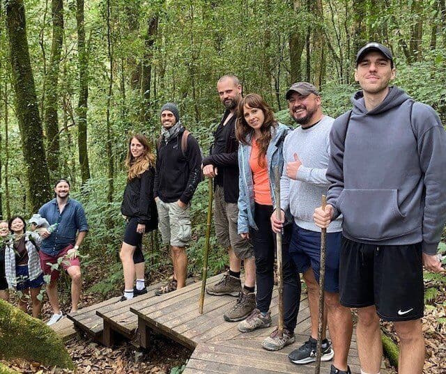Coliving members somewhere in the Thai jungle