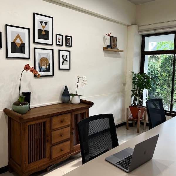Coworking Space Bright Wall With Pictures