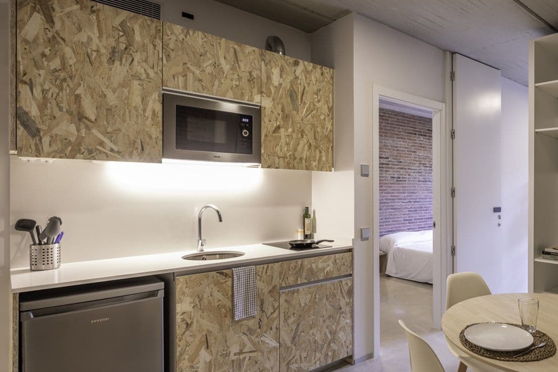 Fully equipped apartment kitchen