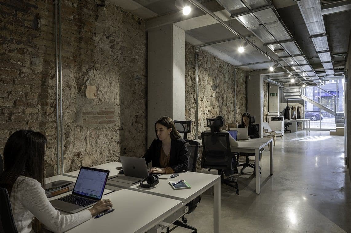 FLEX open-plan coworking area with hot desks