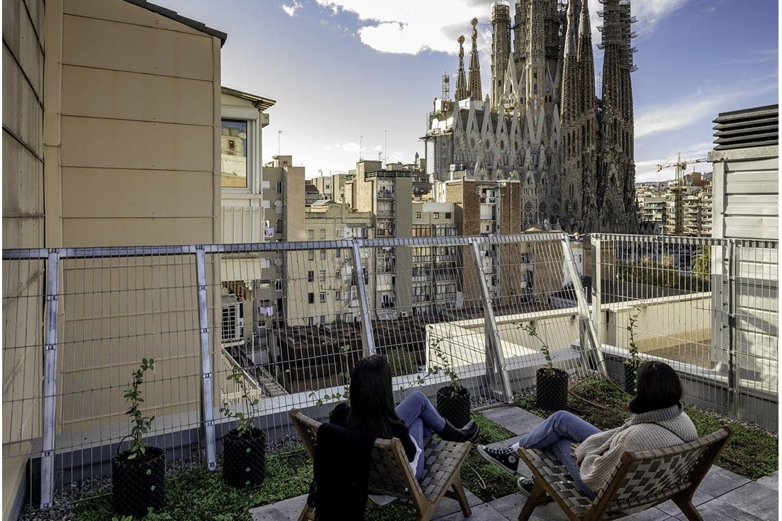 Coliving rooftop terrace